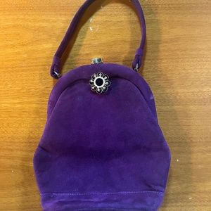 Vintage purple suede handbag